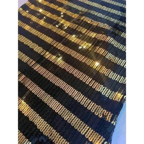 Ralph Lauren Collection Purple Label Sequin Mini Dress Wool XS Black Gold 0 2 - Picture 13 of 14